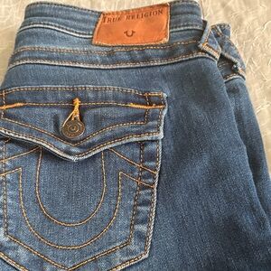 True Religion Women's Denim Jeans with Tan Accents